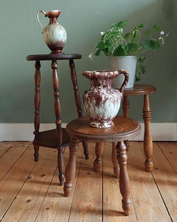 Lucky Vintage Mix & Match 3 Vintage antiek plantentafeltjes beschikbaar voor biedingen