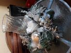 Mooi kunst kerststuk met kaars en lampjes, Ophalen, Zo goed als nieuw