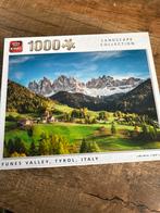 King Puzzel 1000 stukjes - Funes Valley, Tirol, Ophalen of Verzenden, 500 t/m 1500 stukjes, Zo goed als nieuw, Legpuzzel