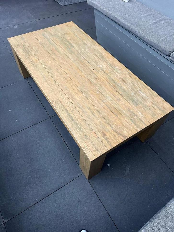 Houten tuintafel / salontafel – stevige kwaliteit, Huis en Inrichting, Tafels | Salontafels, Zo goed als nieuw, Minder dan 50 cm