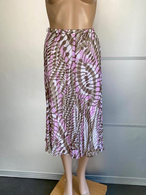 J390 Gerry Weber maat 44=L rok rokje wit/roze/beige, Kleding | Dames, Rokken, Zo goed als nieuw, Maat 42/44 (L), Wit, Onder de knie