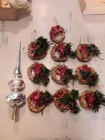 vintage kerstboom hangers. oude kerstboom piek beschikbaar voor biedingen