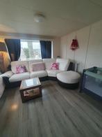 Wit leren bank, Huis en Inrichting, Ophalen of Verzenden, Gebruikt, 75 tot 100 cm, Leer
