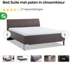 Beter Bed - Bed Suite met poten in chromekleur (ZGAN), Ophalen, Overige materialen, Bruin, Tweepersoons