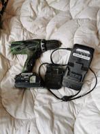 Hitachi accuboormachine 18V, 2 accus, oplader, Doe-het-zelf en Verbouw, Gereedschap | Boormachines, Ophalen of Verzenden, Gebruikt
