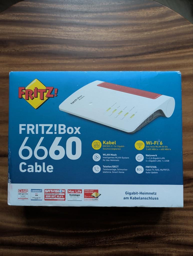 FRITZ!Box 6660 Cable - In originele doos, Ophalen of Verzenden, Zo goed als nieuw, Router met modem, FritzBox
