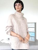 OPUS Prachtige Beige Gebreide Kabeltrui met Col M 38, Maat 38/40 (M), Beige, Ophalen of Verzenden, Zo goed als nieuw