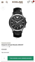 Emporio Armani horloge renato AR2447 herenhorloge zwart, Ophalen of Verzenden, Nieuw