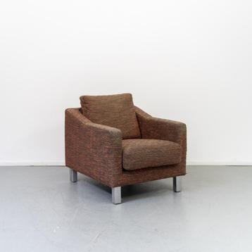 1x Leolux Antonia Fauteuil Rood/Bruin Gemêleerde Stof beschikbaar voor biedingen