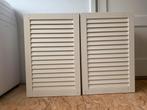 Witte wandkastjes met louvredeurtjes, Ophalen, Met plank(en), Gebruikt, Minder dan 150 cm