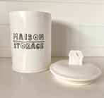 Riviera Maison Witte keramische voorraadpot 'Maison Storage', Huis en Inrichting, Porselein of Keramiek, Schaal, Rond, Ophalen of Verzenden