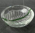 Glazen asbak kristal glas rond zwaar model groene streep, Verzamelen, Ophalen of Verzenden, Gebruikt, Asbak