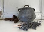 Antieke Franse gietijzeren ketel heksenketel met deksel, Ophalen of Verzenden