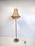 Vintage Staande Lamp met Lederen Kap, Gebruikt, C, Metaal, Vintage