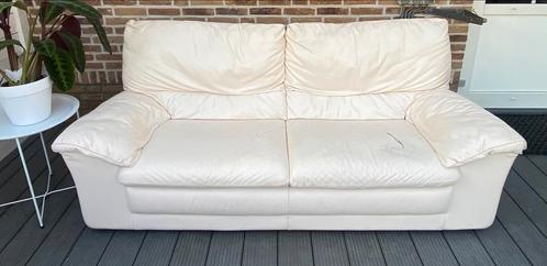 GRATIS!! Witte leren tweepersoons bank merk Natuzzi, Huis en Inrichting, Slaapkamer | Slaapbanken, Gebruikt, 100 cm, 200 cm, Tweepersoons