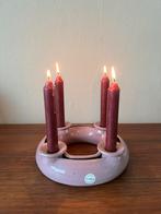 Grote kandelaar advent krans keramiek ringvaas vintage, Ophalen of Verzenden, Nieuw, Overige materialen, Minder dan 25 cm