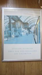 Station Haarlem - Theo vd Boogaard ingelijste posterr, Verzamelen, Ophalen