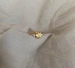 18 karaat gouden ring met citrien en diamant, Verzenden