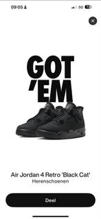 Air Jordan 4 Retro Black Cat  42,5, Kleding | Heren, Schoenen, Ophalen of Verzenden, Nieuw, Zwart, Sneakers of Gympen