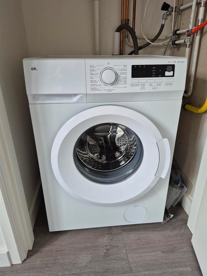 OK Wasmachine - Goed Onderhouden, Witgoed en Apparatuur, Wasmachines, Gebruikt, Voorlader, 6 tot 8 kg, 85 tot 90 cm, 1200 tot 1600 toeren