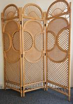 Vintage rotan kamerscherm – 3-delig, 180 cm hoog, Huis en Inrichting, Ophalen, Zo goed als nieuw, Nvt, Nvt
