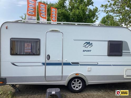 Knaus Sport 450 FU, Caravans en Kamperen, Caravans, Bedrijf, tot en met 4, Rondzit, Knaus, Overige, Fietsenrek, Gascomfoor, Hordeur