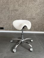 Tabouret Zadelkruk Schoonheidsspecialist Pedicure Wit Grijs, Huis en Inrichting, Krukjes, Ophalen, In hoogte verstelbaar, Zo goed als nieuw