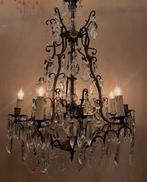 2 stuks Flamant grote kroonluchters bronzen frame krital, Baak, Ophalen of Verzenden, Glas, Baak