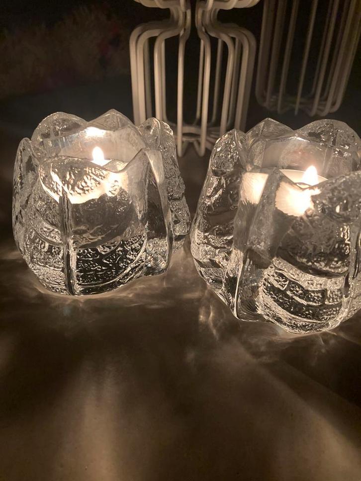 Orrefors leaf eden twee stuks. Vintage, Antiek en Kunst, Antiek | Glas en Kristal, Ophalen of Verzenden