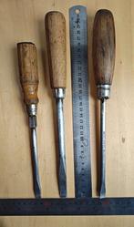 3 antieke vintage houten schroevendraaiers, Antiek en Kunst, Antiek | Gereedschap en Instrumenten, Ophalen of Verzenden
