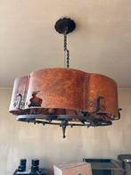 Vintage Lamp met leren kap, Ophalen of Verzenden, Gebruikt, Metaal, 50 tot 75 cm