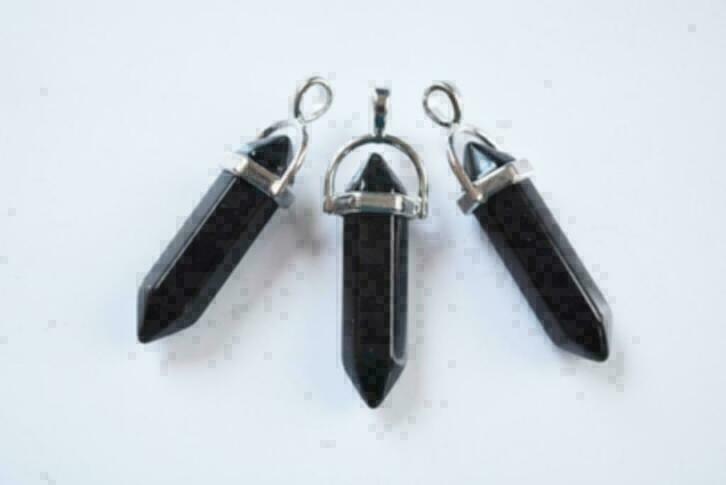 Mooie Obsidiaan dubbeleinde hanger, Ophalen of Verzenden, Mineraal