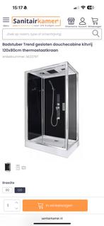 Badstuber gesloten douchecabine kitvrij 120x80cm thermostaat, Huis en Inrichting, Ophalen, Nieuw