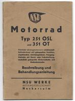 NSU 251 OSL 351 OT Anleitung handleiding motor, Ophalen of Verzenden, Overige merken