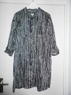 Milano Italy Zwart/Witte Lange Blouse Met Print Maat 44, Zwart, Maat 42/44 (L), Ophalen of Verzenden, Milano Italy