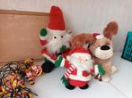 2 kerstmannen  kersthond die zingt en rendier met verlicht, Diversen, Kerst, Ophalen of Verzenden