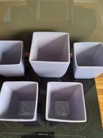 5 bloempotten kleur lavendel, Ophalen, Overige kleuren, Aardewerk of Porselein, Zo goed als nieuw