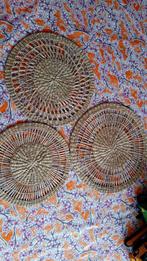 Drie rotan rieten wandborden wanddecoratie, Huis en Inrichting, Ophalen of Verzenden, Zo goed als nieuw