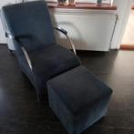 Comfortabele stoel met poef, Ophalen, Vintage, 75 tot 100 cm, Zo goed als nieuw