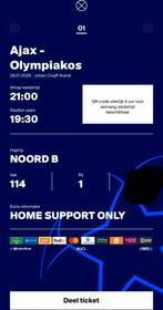 Ajax Olympiakos, Tickets en Kaartjes, Evenementen en Festivals, Eén persoon