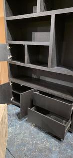 Opbergkast / Vakkenkast – Zwart - 150 cm B SHOWMODEL !, Eikenhout, 100 tot 150 cm, 200 cm of meer, Bornsestraat 31