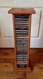 Houten cd-rek cd-toren, Huis en Inrichting, Woonaccessoires | Cd- en Dvd-rekken, Ophalen, Gebruikt, 25 tot 75 discs, Cd's