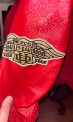 Rode Zwarte Vintage Harley Davidson Jas (Leer) Maat: M, Ophalen, Jas | leer, Harley Davidson. Origineel., Dames
