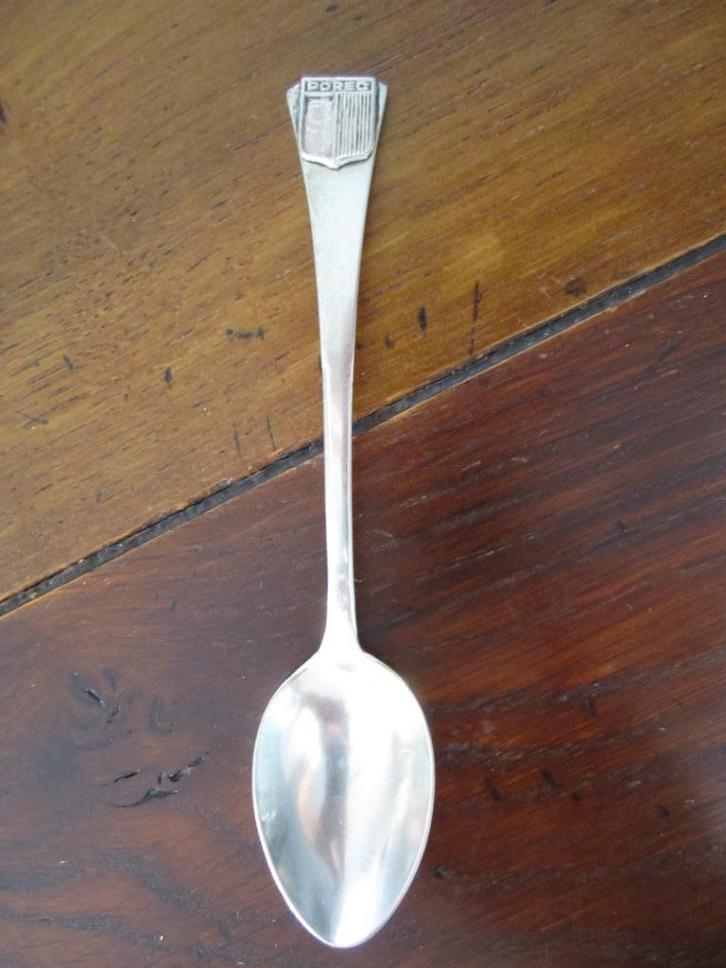 verzilverd lepeltje POREC Kroatië , koffielepeltje, Antiek en Kunst, Antiek | Bestek, Ophalen of Verzenden