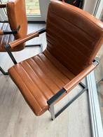 6 Industriële Eetkamerstoelen, Huis en Inrichting, Stoelen, Ophalen, Gebruikt, Bruin, Metaal