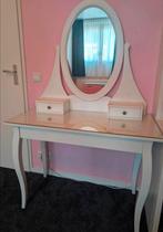 Ikea Hemnes kaptafel wit met spiegel en glasplaat, Huis en Inrichting, Ophalen, Zo goed als nieuw, 50 tot 100 cm, 150 tot 200 cm
