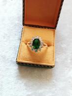 Mooie Goud Doublé Ring met Groene Swarovski Kristal, Verzenden, Overige materialen, Ring, Verguld