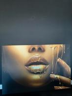 Gold lips women, Schilderij, Zo goed als nieuw, Ophalen, 75 cm of meer