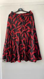 Esqualo lange rok zwart met rood nieuw maat 36, Zwart, Ophalen of Verzenden, Maat 36 (S), Onder de knie