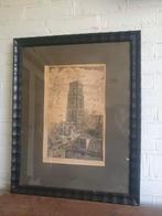 Grote ets Laurenskerk Rotterdam ws Frans de Groen., Antiek en Kunst, Kunst | Etsen en Gravures, Ophalen